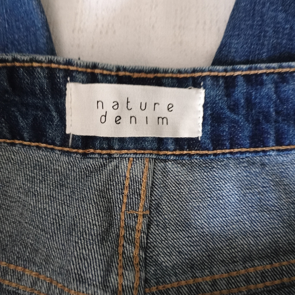 Nature High Rise size 9/28 medium blue jeans distress Capri denim 100% cotton - Picture 9 of 13